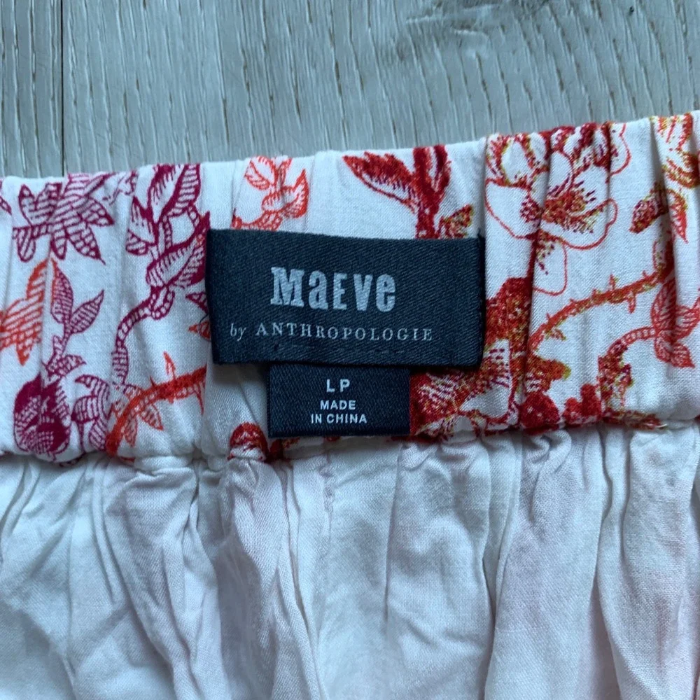 Anthropologie Maeve Staycation Printed Midi Skirt Red Motif Size‎ LP